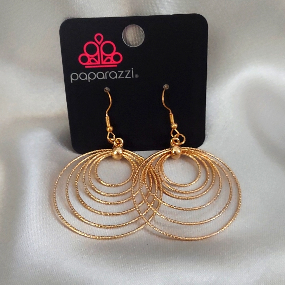 Gold circle earrings